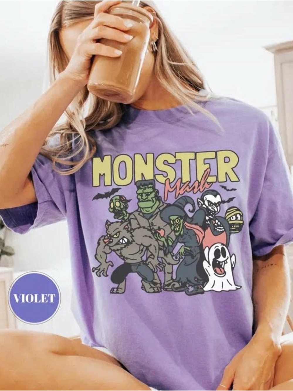 Violet Short-Sleeve "Monster Mash" Graphic Tee